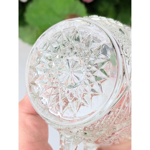 Set of 4 Duncan & Miller EAPG Punch Cups 1890s Clear Glass Star Diamond Pattern - Picture 6 of 9